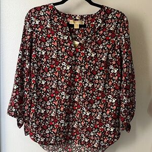 Michael Kors: Floral Women's Top - Black, fushia & White